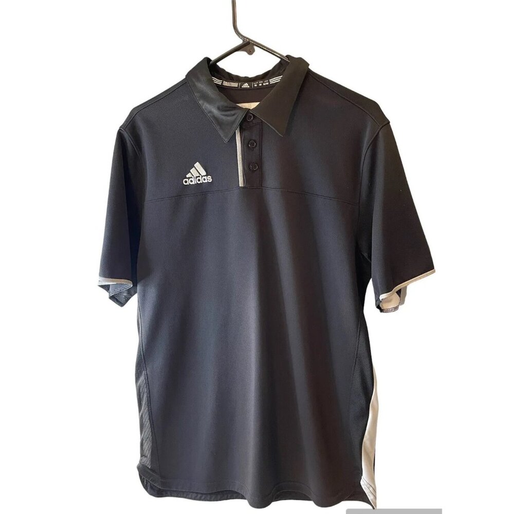 Adidas Golf Climacool Polo Shirt Size M Short‎ Sleeve Black & White Mens